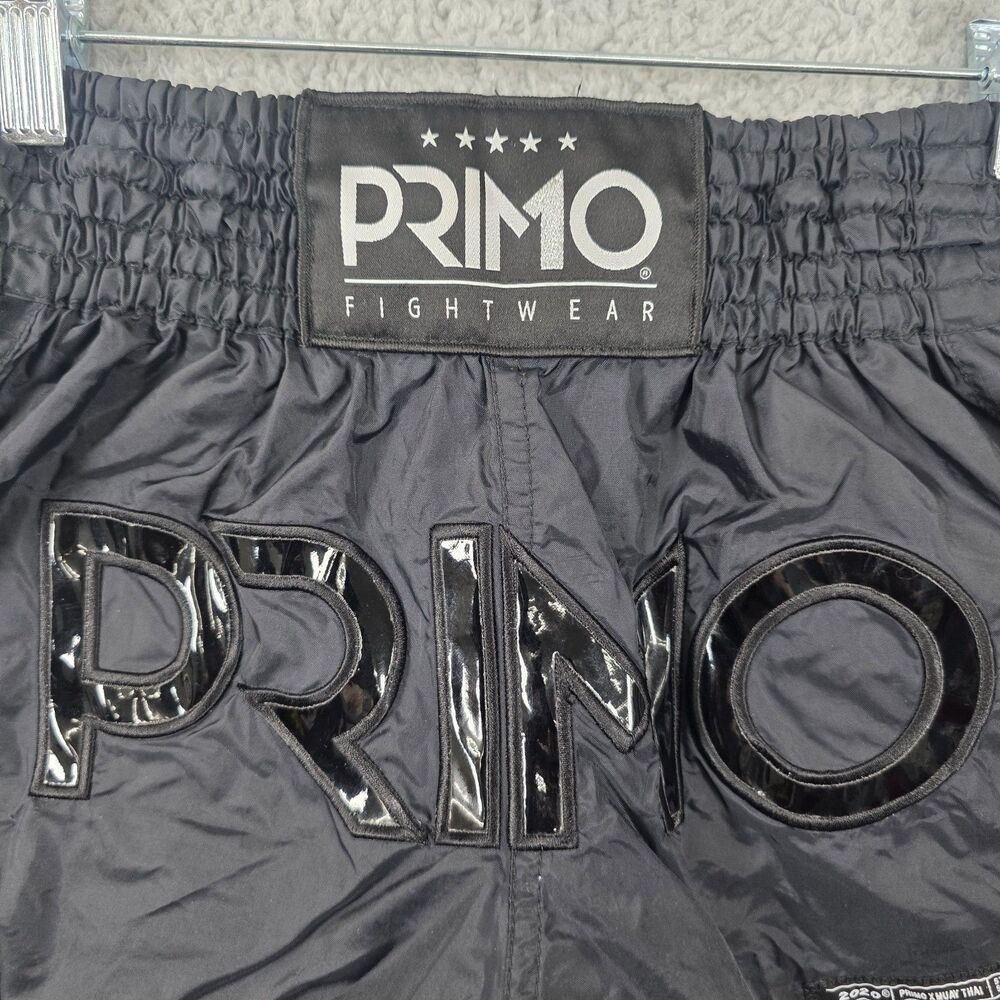 Primo Fight Wear "Black Panther II" Super Nylon Muay Thai Shorts Black Size S - Picture 2 of 11